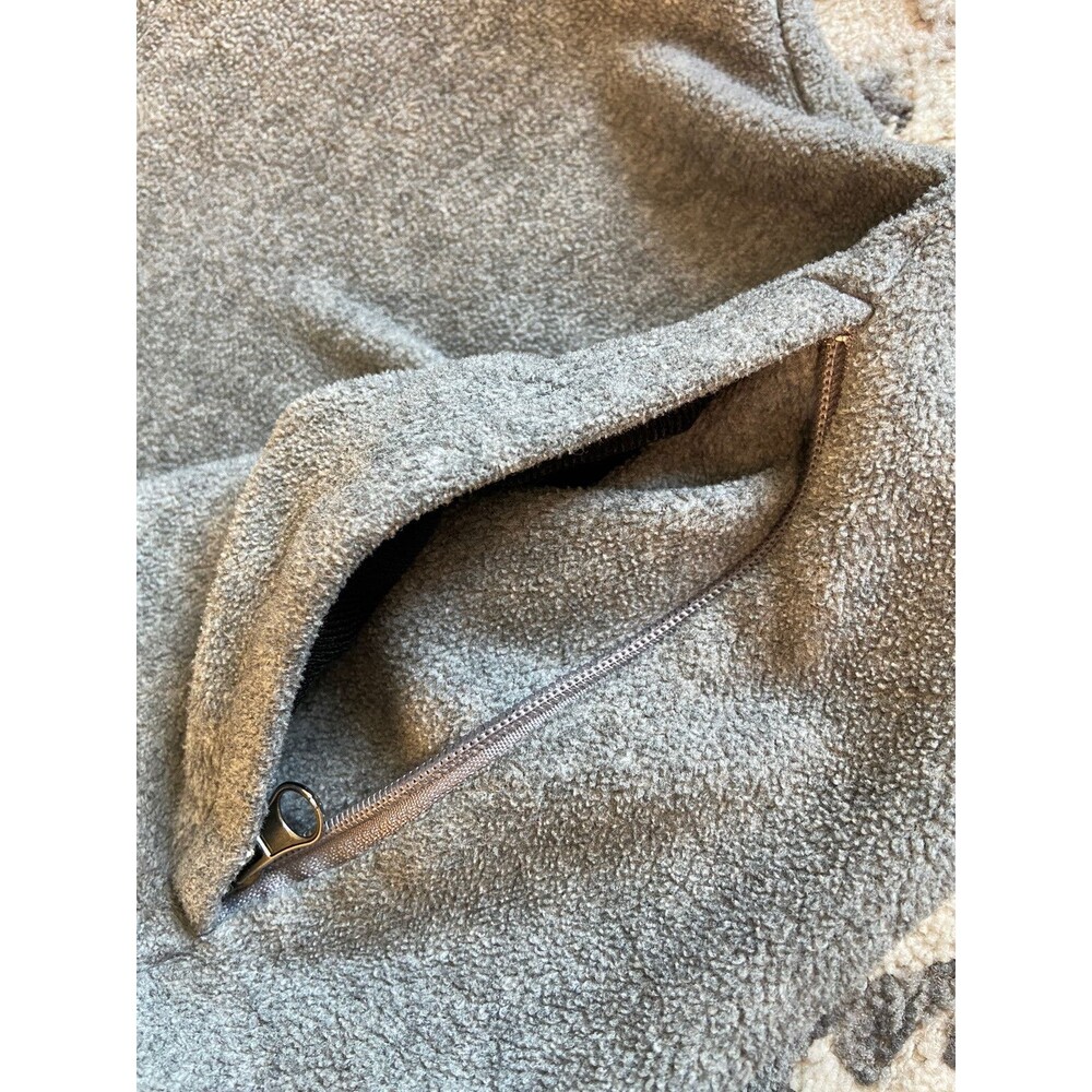 Mens Quarter Zip Fleece Pullover Size L Gray Softcore Outdoor Hiking Casual Warm - Picture 4 of 11